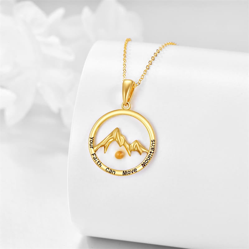Collar de Pendiente de Fe de Montaña con Semilla de Mostaza de Estilo Moderno