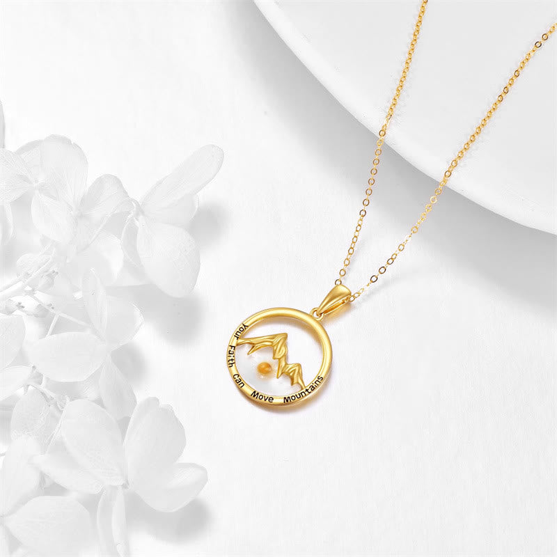 Collar de Pendiente de Fe de Montaña con Semilla de Mostaza de Estilo Moderno