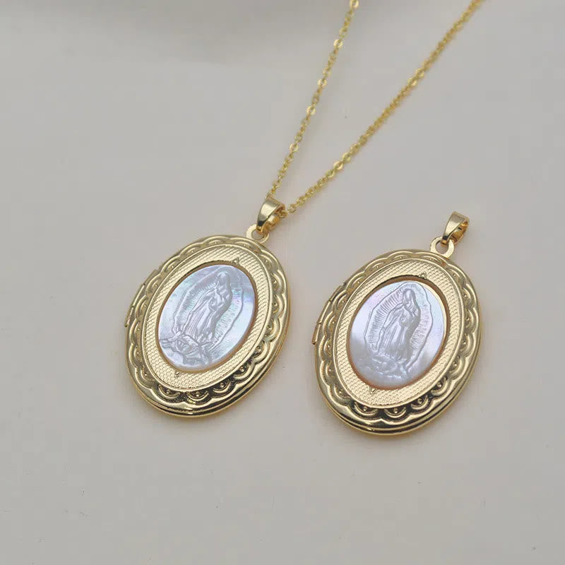 Collar de Medallón de Estilo Clásico de Nuestra Señora de Guadalupe