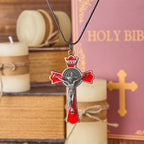Collar de Péndulo de Protección Divina de Crucifijo Estilo Clásico Multicolor (6 colores)