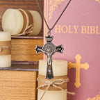Collar de Péndulo de Protección Divina de Crucifijo Estilo Clásico Multicolor (6 colores)