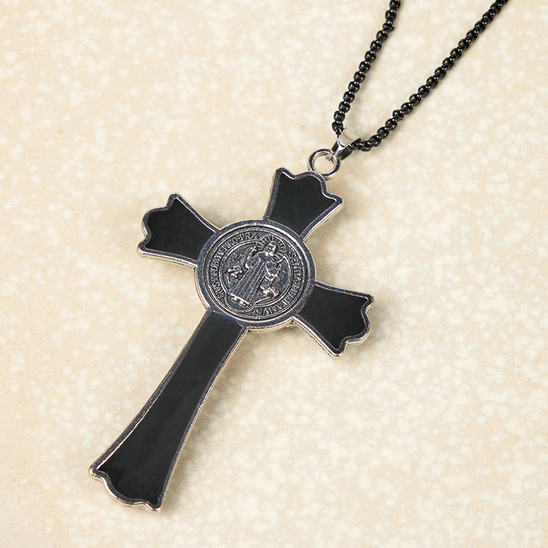 Collar de Péndulo de Protección Divina de Crucifijo Estilo Clásico Multicolor (6 colores)