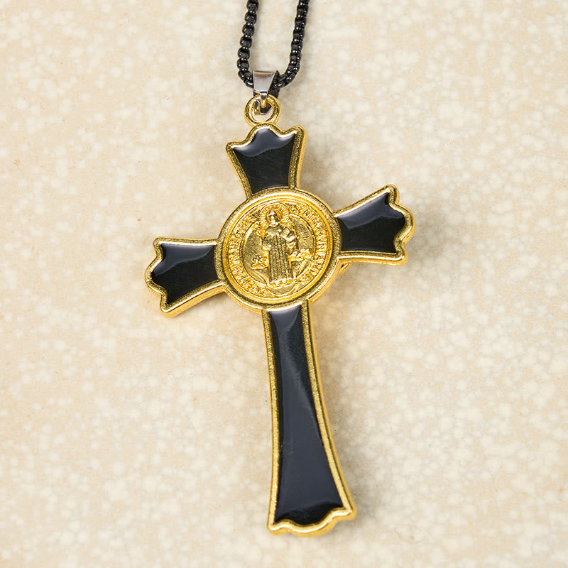 Collar de Péndulo de Protección Divina de Crucifijo Estilo Clásico Multicolor (6 colores)