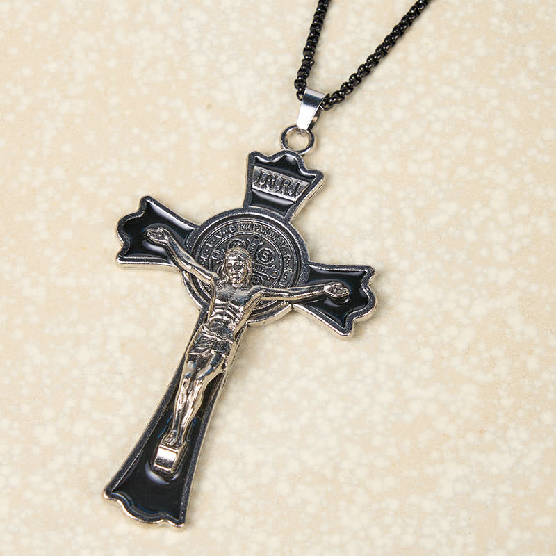 Collar de Péndulo de Protección Divina de Crucifijo Estilo Clásico Multicolor (6 colores)