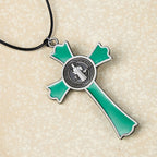 Collar de Péndulo de Protección Divina de Crucifijo Estilo Clásico Multicolor (6 colores)