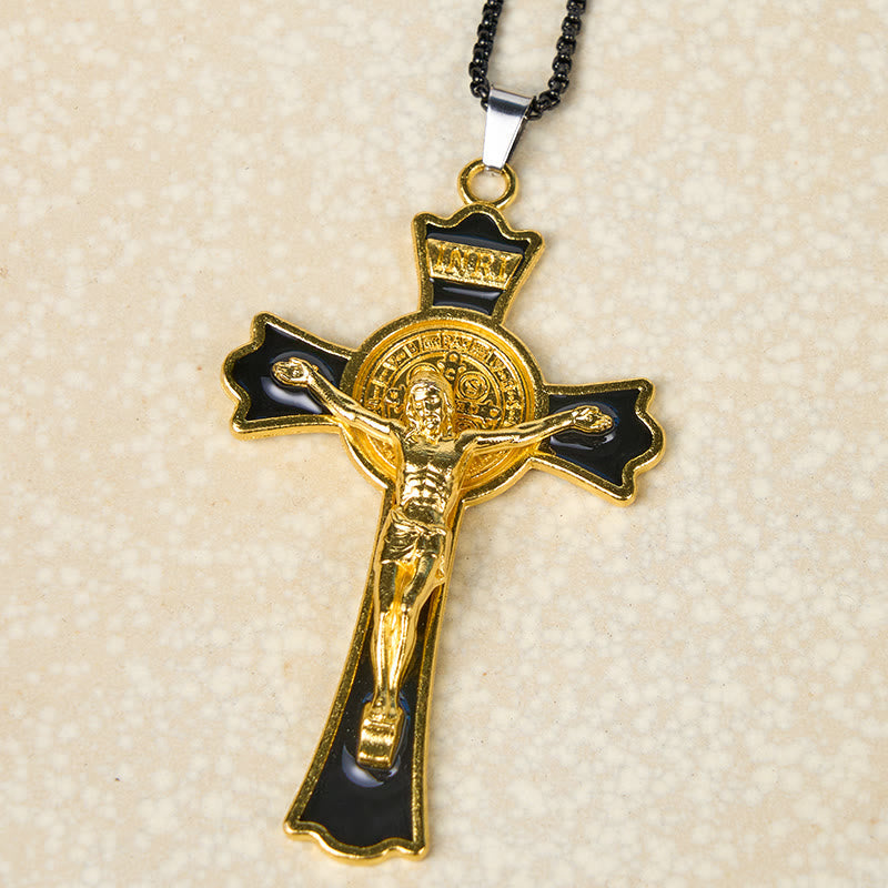 Collar de Péndulo de Protección Divina de Crucifijo Estilo Clásico Multicolor (6 colores)