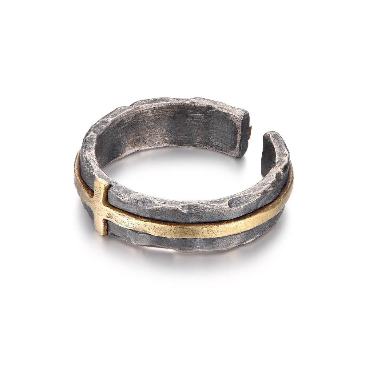 Anillo de Cruz Bendita de Elegancia Rústica Estilo Clásico