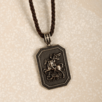 Collar de Oración de Protección con Colgante de San Jorge y el Dragón de Estilo Clásico