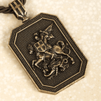 Collar de Oración de Protección con Colgante de San Jorge y el Dragón de Estilo Clásico