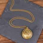 Collar de Colgante con Símbolo de San Benito de Estilo Clásico (3 colores)