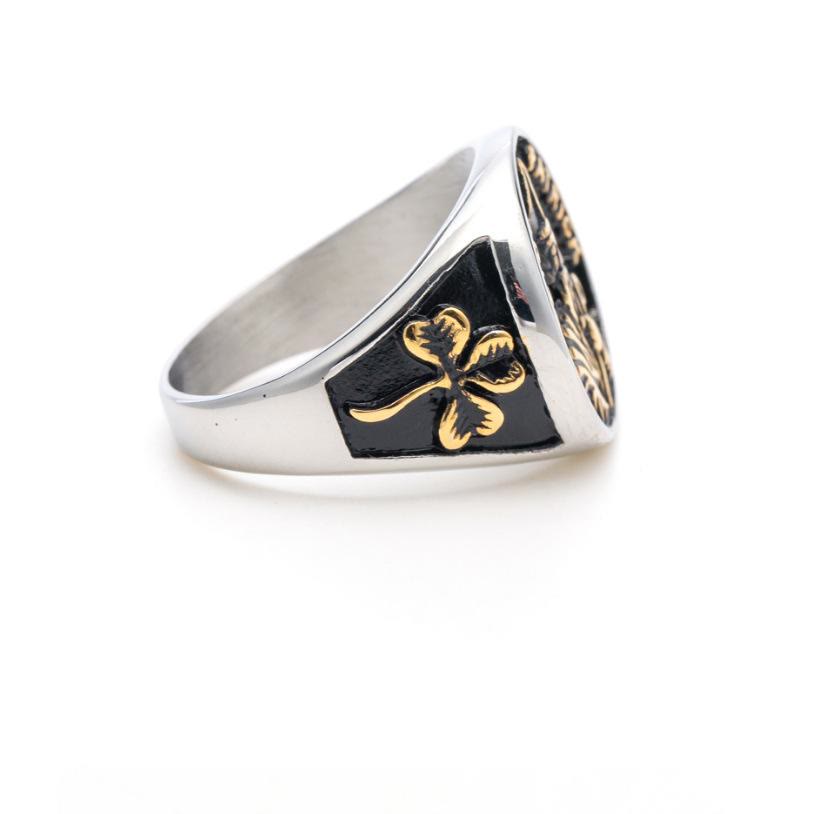 Anillo de Acero Inoxidable Estilo Clásico de San Patricio