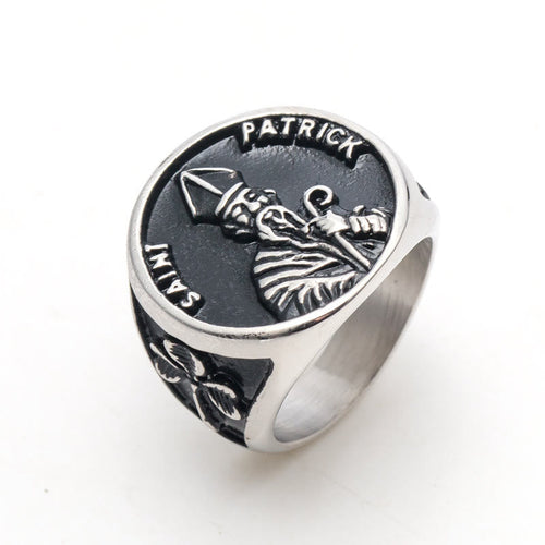 Anillo de Acero Inoxidable Estilo Clásico de San Patricio
