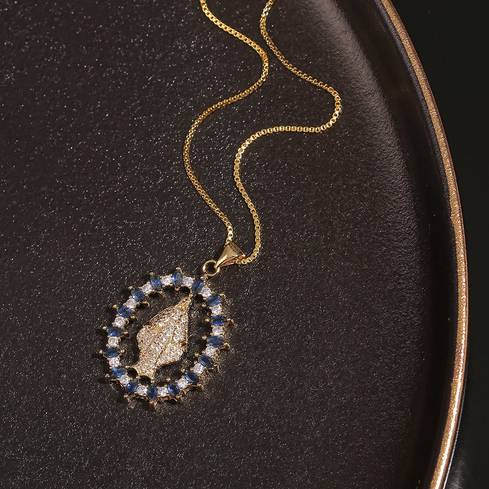Collar de Pendiente de Piedras Preciosas de Nuestra Señora de la Medalla Milagrosa Estilo Lujo