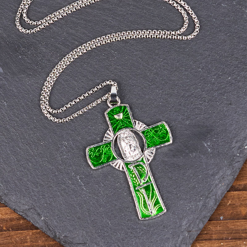 Collar con Colgante de Cruz de la Virgen María de 6 Colores Nuestra Señora de Guadalupe