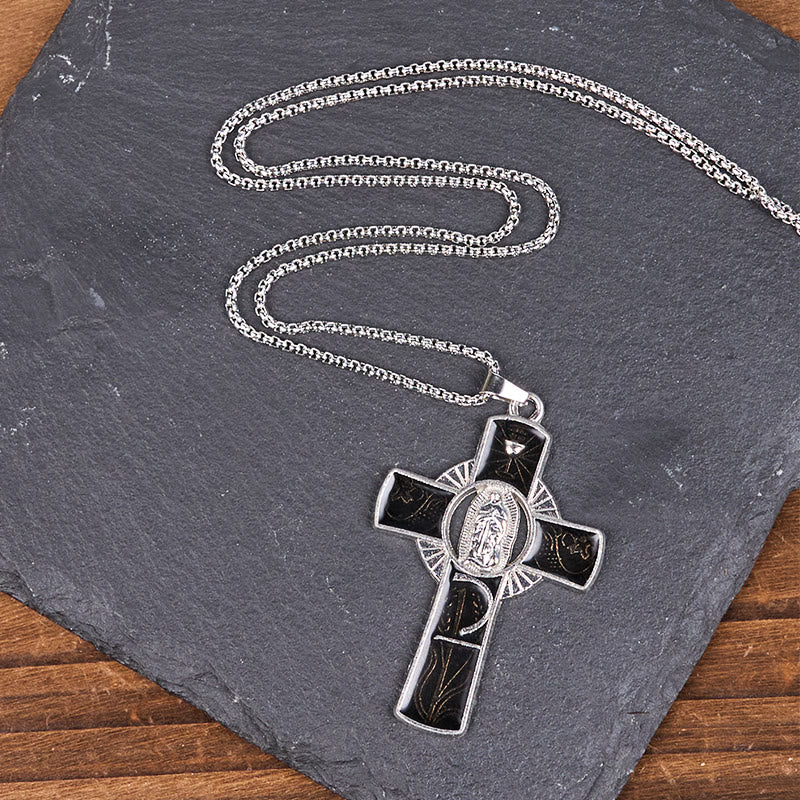 Collar con Colgante de Cruz de la Virgen María de 6 Colores Nuestra Señora de Guadalupe