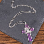 Collar con Colgante de Cruz de la Virgen María de 6 Colores Nuestra Señora de Guadalupe