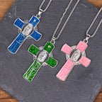 Collar con Colgante de Cruz de la Virgen María de 6 Colores Nuestra Señora de Guadalupe