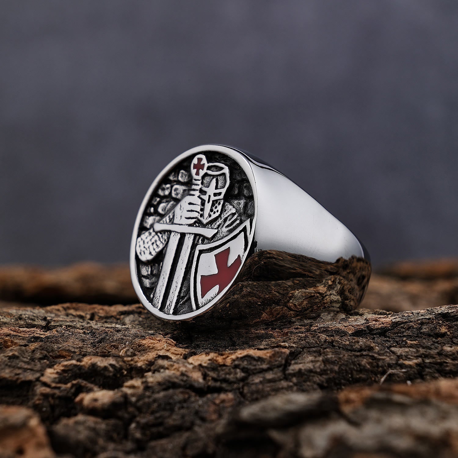 Anillo de Fe Divina Cruz de los Caballeros Templarios Estilo Clásico Retro