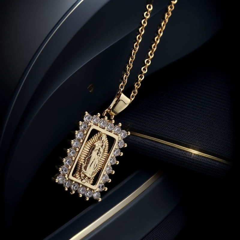 Collar de la Virgen María con Colgante de Zirconia Micro-Pavé Colorido