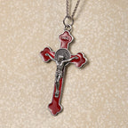 Collar de Colgante de Crucifijo Clásico Retro Multicolor de Protección de Fe