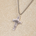 Collar Colgante del Buen Pastor Jesús y Sus Ovejas Estilo Retro