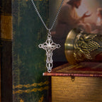 Collar de Pendiente de Bendición de Crucifijo de Jesús de Estilo Retro Exclusivo