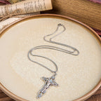 Collar de Pendiente de Bendición de Crucifijo de Jesús de Estilo Retro Exclusivo