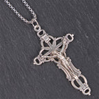 Collar de Pendiente de Bendición de Crucifijo de Jesús de Estilo Retro Exclusivo