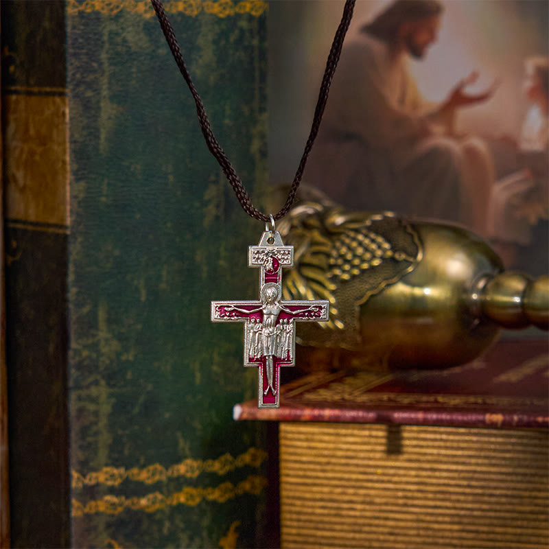 Collar con Colgante de la Cruz de San Damiano de San Francisco | Un Símbolo de Fe y Paz