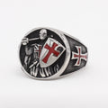 Anillo de Fe del Escudo de los Caballeros Templarios de Estilo Clásico Retro en 2 Colores