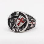 Anillo de Fe del Escudo de los Caballeros Templarios de Estilo Clásico Retro en 2 Colores
