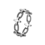 Anillo de Fe Grabado en Acero Inoxidable de Estilo Retro Minimalista