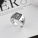 Anillo Ajustable de Fe Minimalista con Cruz Grabada en Plata Esterlina 925