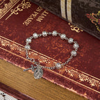 Pulsera Ajustable Simple Casual con Medalla Milagrosa y Crucifijo
