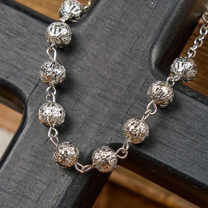 Pulsera Ajustable Simple Casual con Medalla Milagrosa y Crucifijo