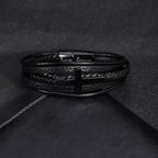 Pulsera de Cuff de Cuero Negro