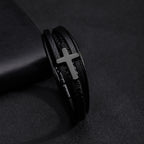Pulsera de Cuff de Cuero Negro