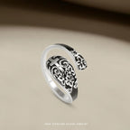 Anillo Cruz Grabado Ajustable de Plata Esterlina 925 - Elegancia en la Devoción