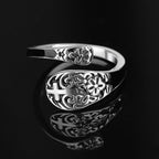 Anillo Cruz Grabado Ajustable de Plata Esterlina 925 - Elegancia en la Devoción