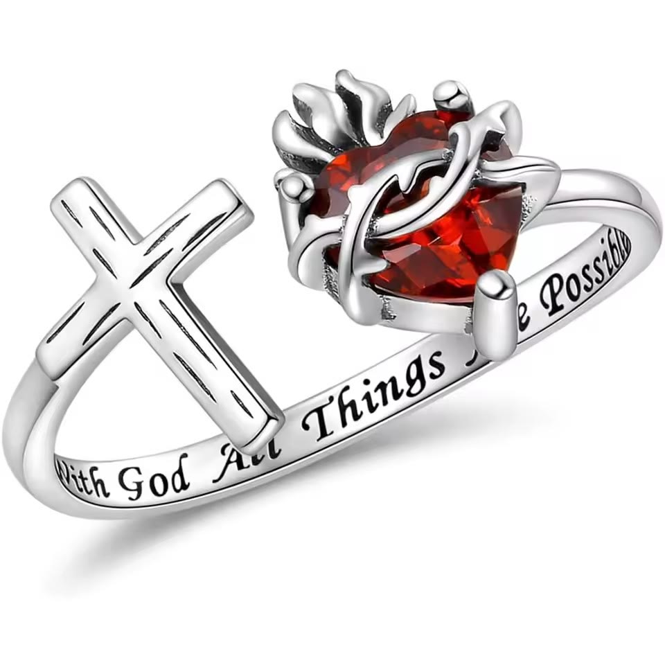 Anillo del Sagrado Corazón de Jesús: Con Dios, Todas las Cosas Son Posibles