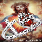 Anillo del Sagrado Corazón de Jesús: Con Dios, Todas las Cosas Son Posibles