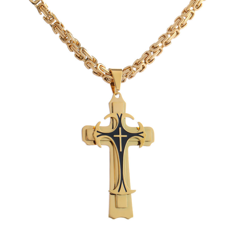 Collar de Cruz de Fe y Coraje en 3 Colores: Abraza el Poder de la Creencia