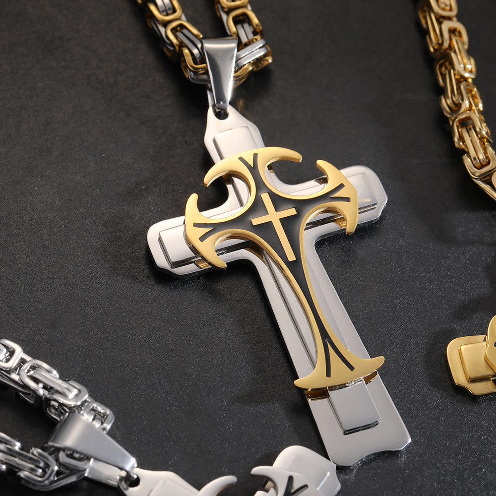 Collar de Cruz de Fe y Coraje en 3 Colores: Abraza el Poder de la Creencia
