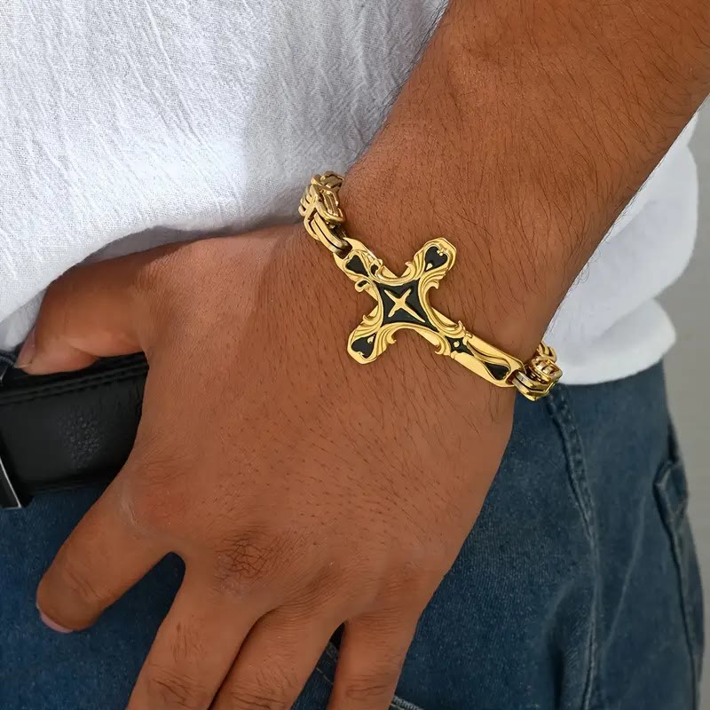 Pulsera para Hombre "Iron & Faith": Fuerza y Redención en Cada Eslabón