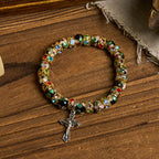 Pulsera de Fe Atemporal con Cuentas de Cloisonné Hechas a Mano: Un Testimonio de la Presencia de Cristo