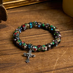 Pulsera de Fe Atemporal con Cuentas de Cloisonné Hechas a Mano: Un Testimonio de la Presencia de Cristo