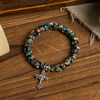 Pulsera de Fe Atemporal con Cuentas de Cloisonné Hechas a Mano: Un Testimonio de la Presencia de Cristo