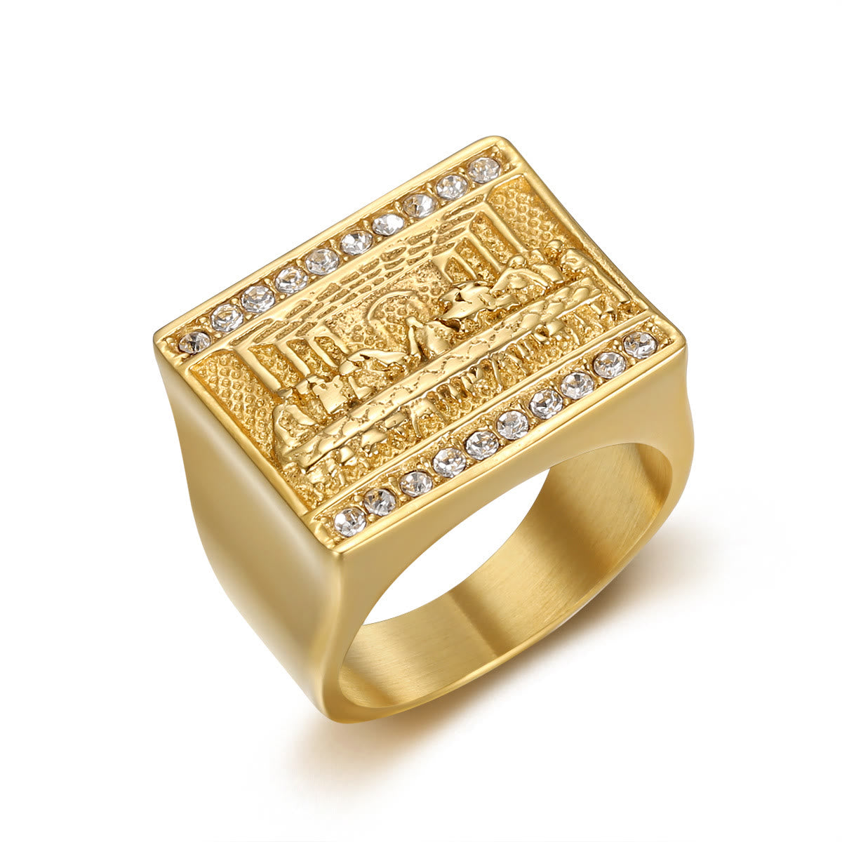 2 Colores Vintage y Clásico Anillo La Última Cena: Un Símbolo de Devoción y Herencia
