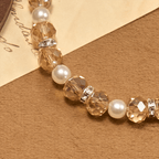 Pulsera de Cristal Transparente Moderna con Crucifijo y Medalla Milagrosa: Declaración de Fe Contemporánea