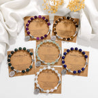 Pulsera Elástica de Piedras Preciosas Multicolores con Medalla Milagrosa: Conexión Espiritual Única